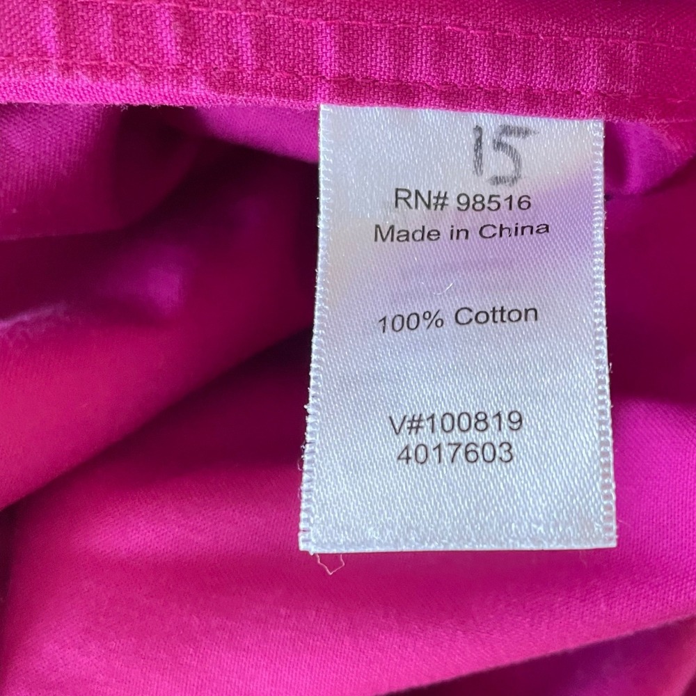 Coldwater Creek No Iron 2 Button Down Shirts Large 14 Long Sleeve Magenta Black‎ - Picture 6 of 9